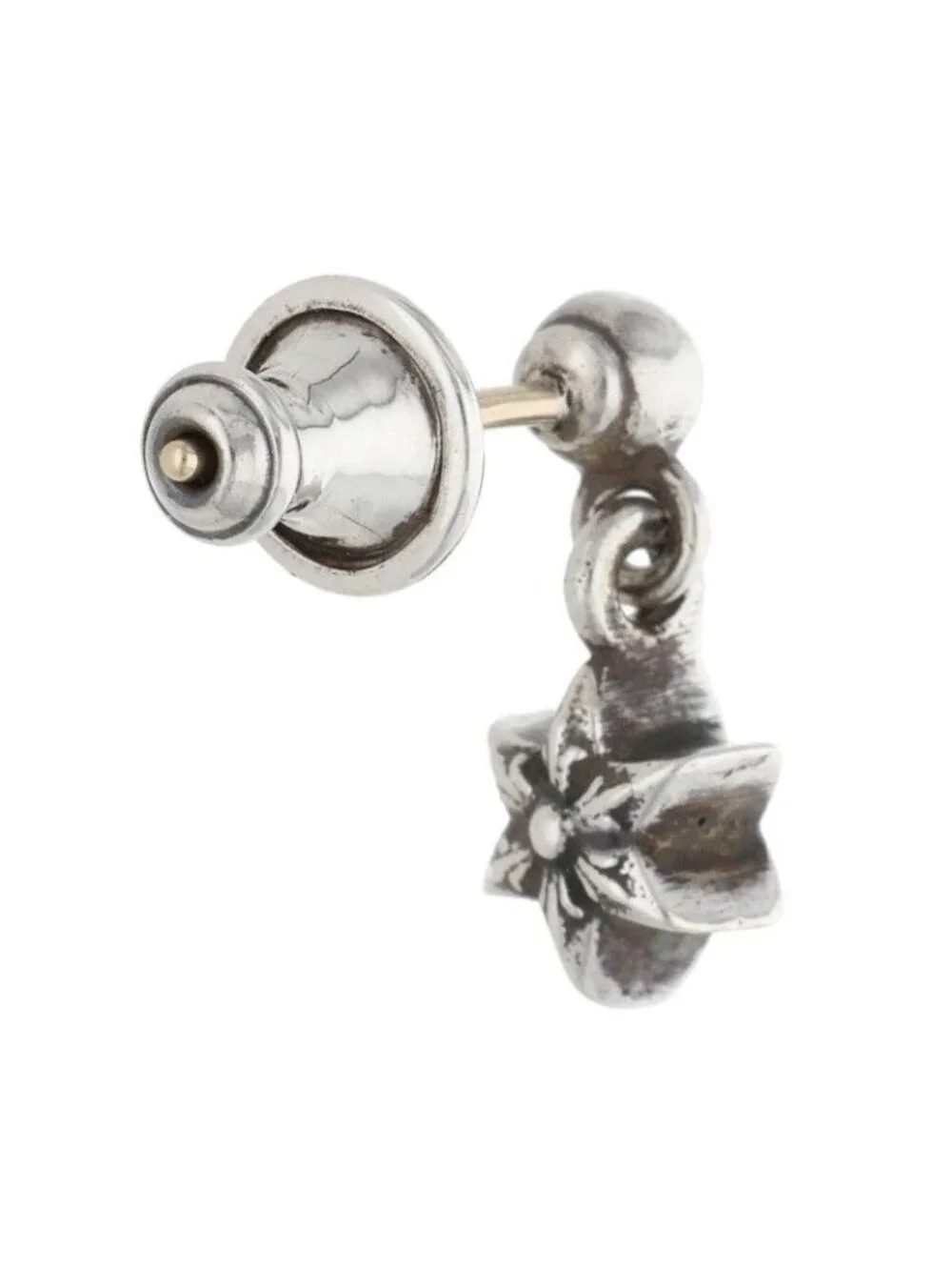 Chrome Hearts Tny Str Drp 1 Tie Nice Tardrop Silver Earrings